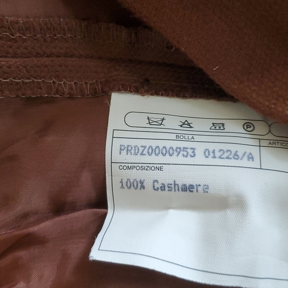 nwt women's Giorgio's of palm beach brown cashmere pants pleated cuffed Italy - Picture 4 of 7